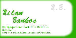 milan bankos business card
